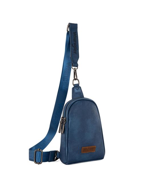 Wrangler Blue Sling Bag For Crossbody Bag Purse With Detachable Strap