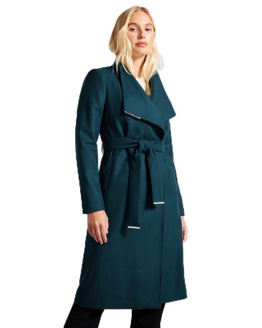 Ted Baker Blue Rose Wool Wrap Coat