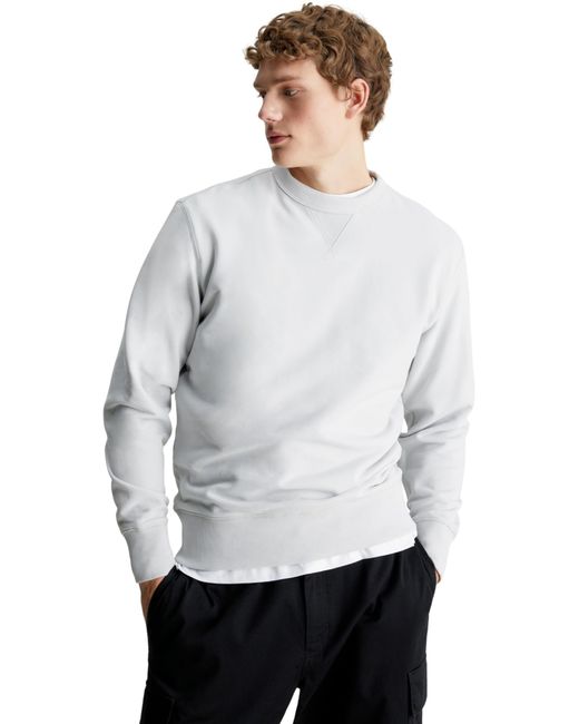 Calvin Klein White Badge Crew Neck Sweatshirts for men