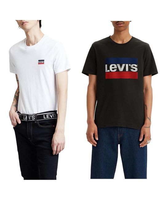 Levi's T-Shirt Sportwear White/Mineral Black L T-Shirt Sportswear Beautiful Black+ L in Blue für Herren