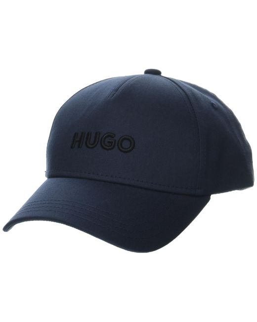 HUGO Blue Big Logo Cotton Baseball Hat Cap for men
