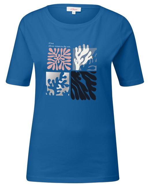 S.oliver Blue 2144441 T-Shirt mit Frontprint