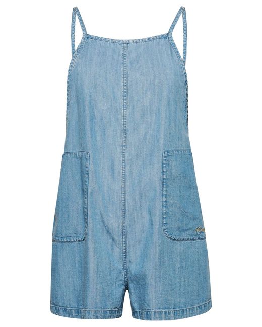 Superdry Blue Vintage Woven Playsuit Sweatshirt