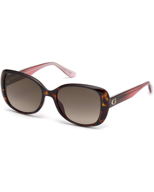 GU7554 Lunettes de soleil carrées pour femme + Pack avec kit d'entretien de lunettes iWear gratuit Guess en coloris Black