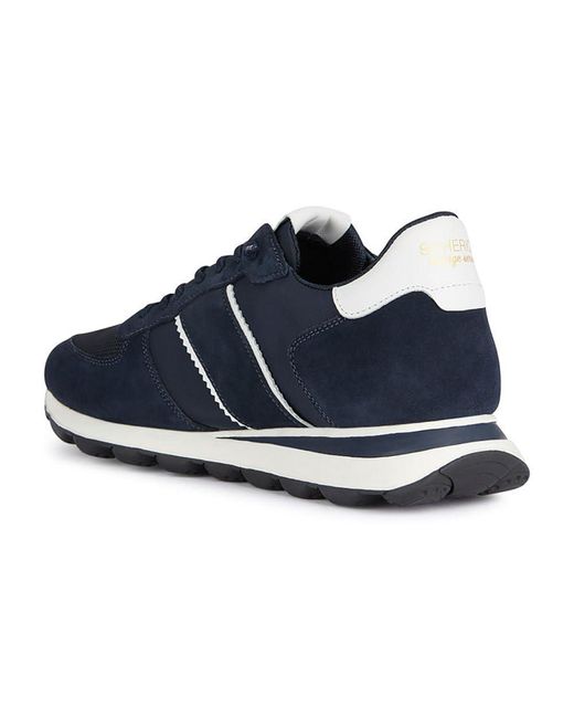 Geox Spherica Suede Blue Trainers for men