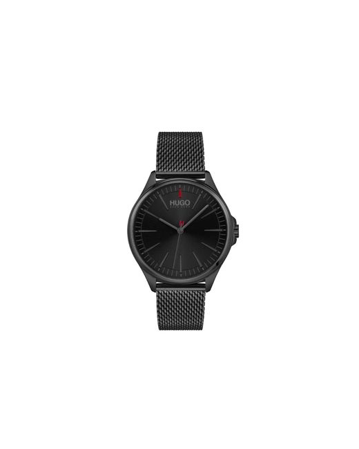HUGO Black Quartz Watch With Stainless Steel Strap for men