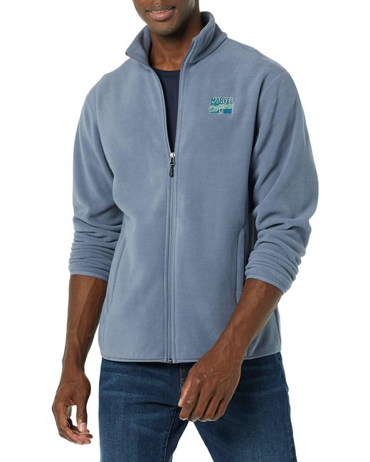 Disney | Marvel | Star Wars Chaqueta de Forro Polar con Cremallera Completa y Cuello Perkins Hombre Amazon Essentials de hombre de color Blue