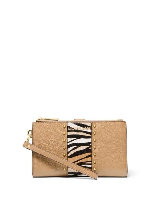 Michael Kors Jet Set Double Zip Wristlet Camel Multi One Size in