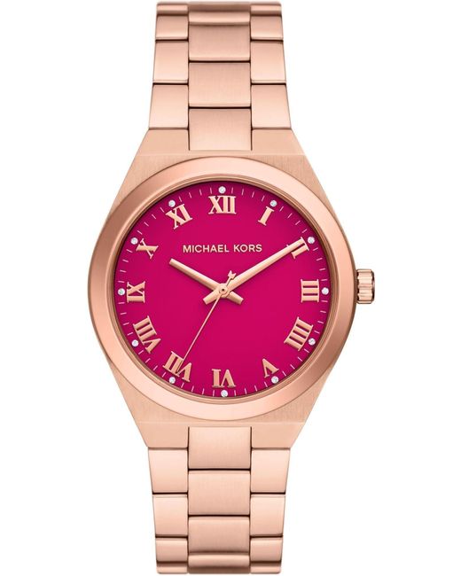Michael Kors Pink Ladiesmetals Mk7462 Wristwatch For Women