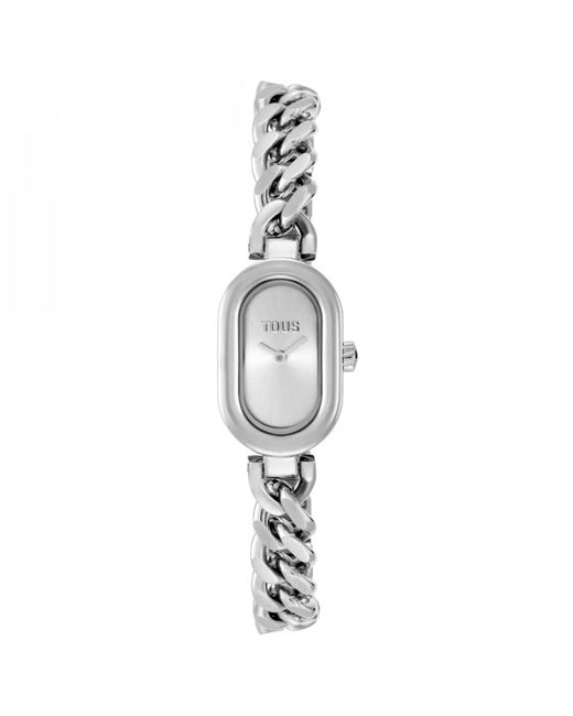 Tous Metallic Oval Zeituhr 3000140300 Jewel Stahl