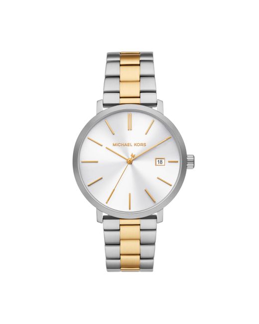 Michael Kors Blake Three hand Date Two tone Stainless Steel Watch in Metallic for Men Lyst UK