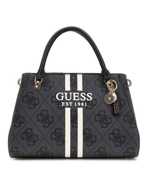 Noelle II Luxury Satchel Bag Coal Logo Guess en coloris Black