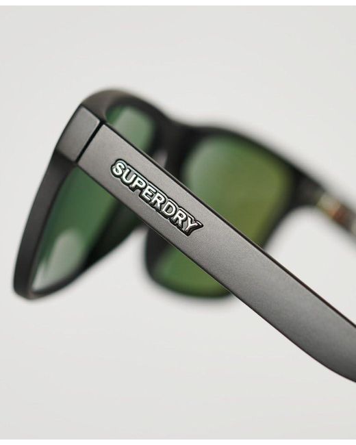 Superdry Rechteckige SDR Roamer Sonnenbrille Mattes Grau/Grün Verspiegelt 1SIZE in Green für Herren