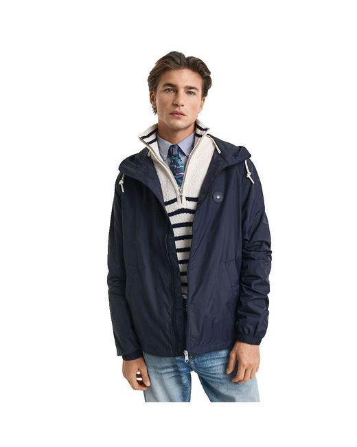 Gant Lightweight Packable Windbreaker Jacke in Blue für Herren