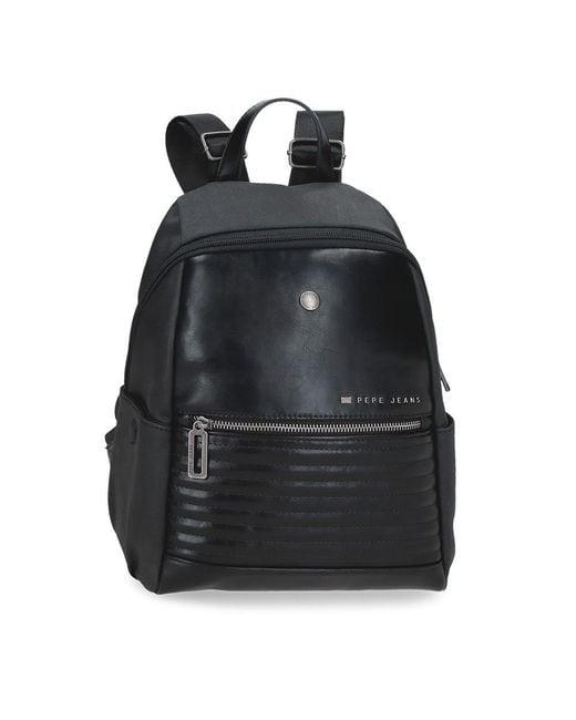 Biker Sac à Dos décontracté Noir 25 x 35 x 13 cm Polyester avec détails en Cuir synthétique 11,38 l by Joumma Bags Pepe Jeans en coloris Black