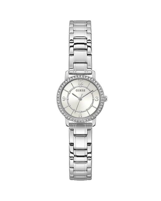 Guess Metallic Analog Quartz Watch With Stainless Steel Strap Gw0468l1