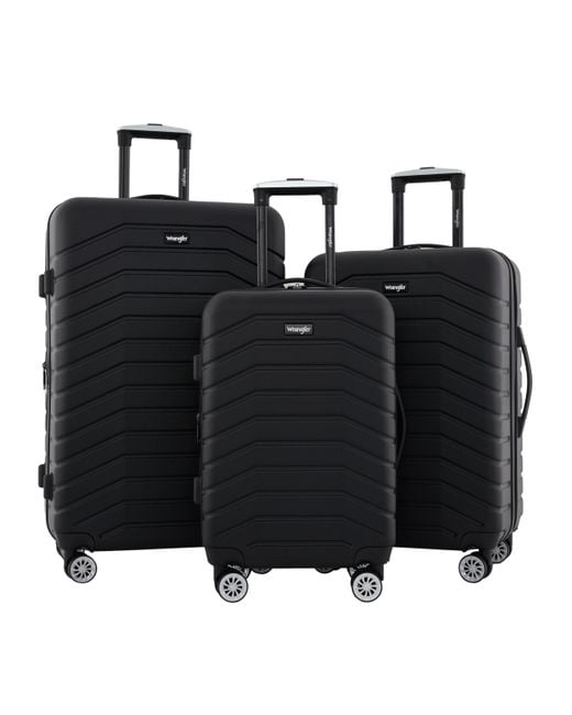 Wrangler Black Travelers Club Tahoe 3 Piece Spinner Luggage Set