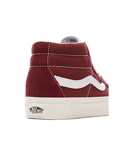 vans suela altas hombre rojas
