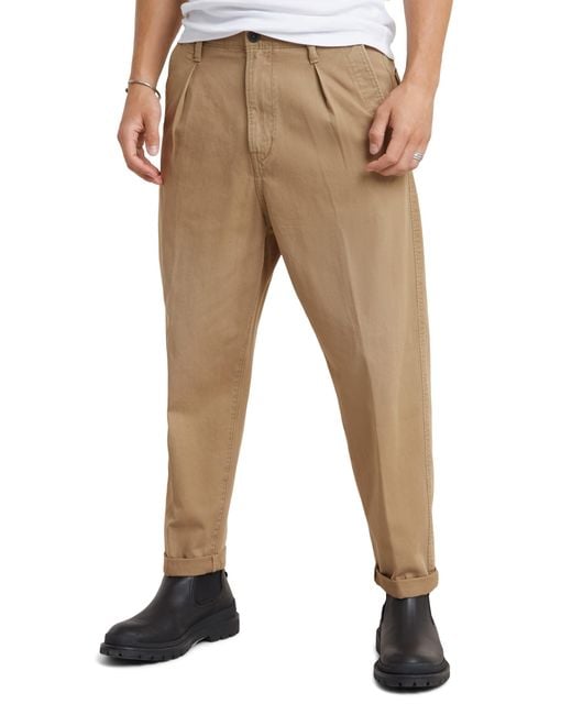G-Star RAW Pleated Chino Relaxed Pants in Natural für Herren