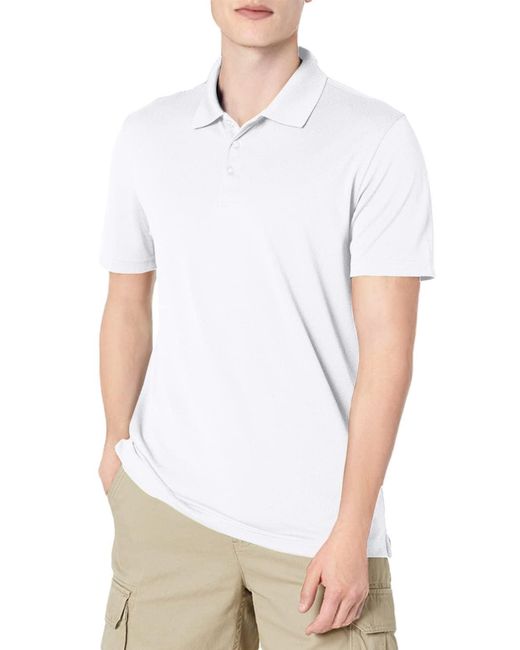 Amazon Essentials Slim-fit Quick-dry Golf Polo Shirt Korte Mouw Polo Shirts ,wit in het White voor heren