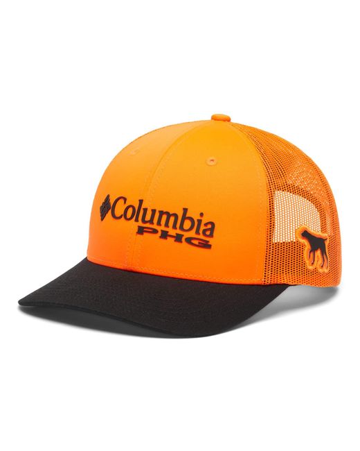 Columbia Orange Phg Logo Mesh Snap Back-high Cap