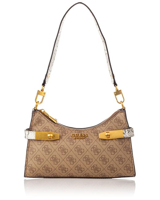 Guess Womens Zadie Logo Top Zip Shoulder Bag Lyst UK