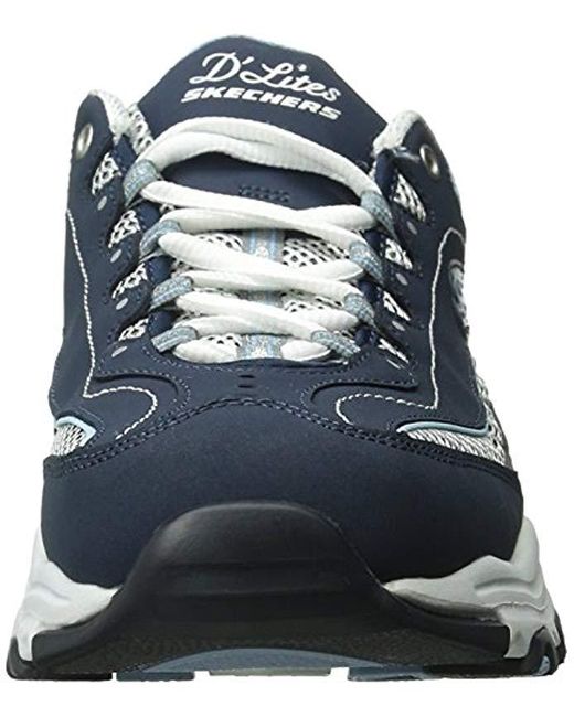 skechers lace up sneakers azul
