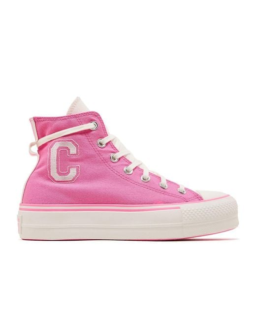 Converse Pink Chuck Taylor All Star Lift Lace Up Canvas Sneaker