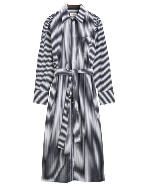 Gant Gray REL Striped POPLIN Shirt Dress Kleid