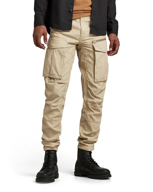 G-Star RAW Natural Rovic Zip 3d Regular Tapered Pants for men