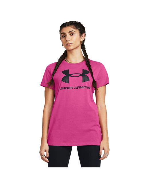 Under Armour Pink Live Sportstyle Graphic Short Sleeve Crew Neck T-shirt,