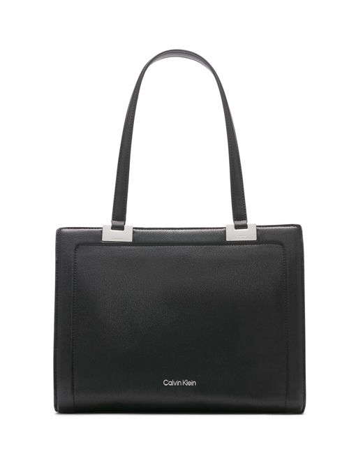 Calvin Klein Palm Triple Compartment Organizational Tote in Black Lyst