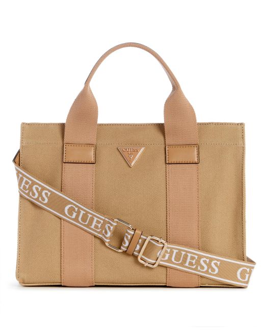 Guess Natural Canvas Ii Tote Bag S Beige