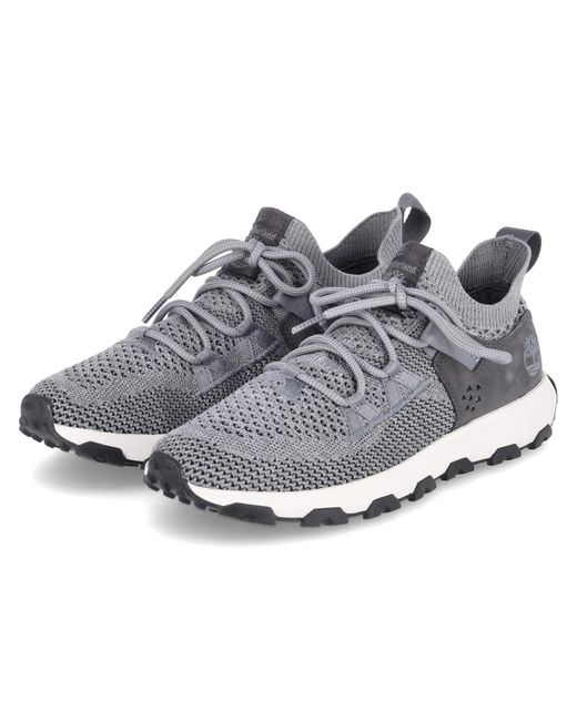 Timberland Metallic Winsor Trail Low Trainers Grey Leather & Textile for men
