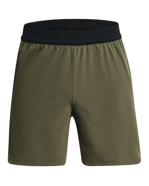 Under Armour S Peak Woven Shorts Mrneodgreen/black Xl for men