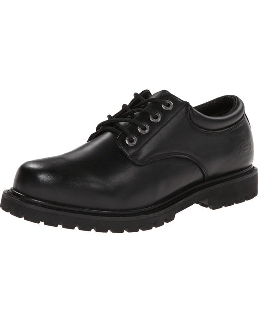 Skechers Black For Work Cottonwood Elks Slip Resistant Shoe for men