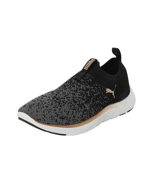 PUMA Black Softride Remi Slip-on Knit Wn's Road Running Shoes