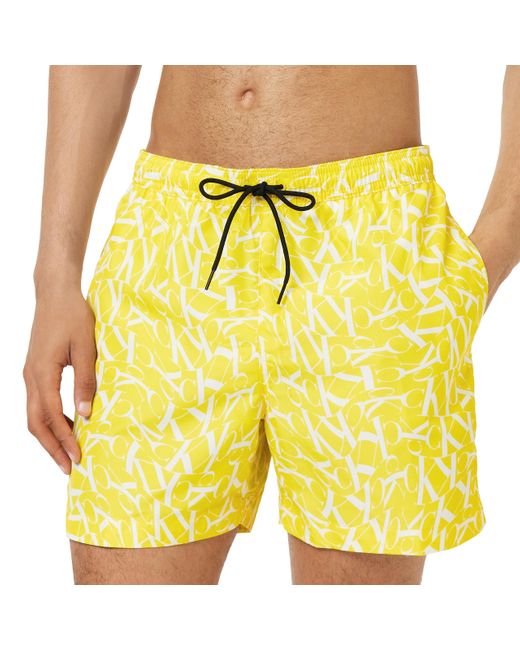 Calvin Klein Yellow Swimming Trunks Long for men