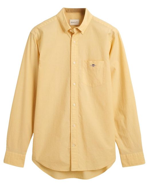 Poplin Shirt Camicia in Popeline Reg di Gant in Yellow da Uomo
