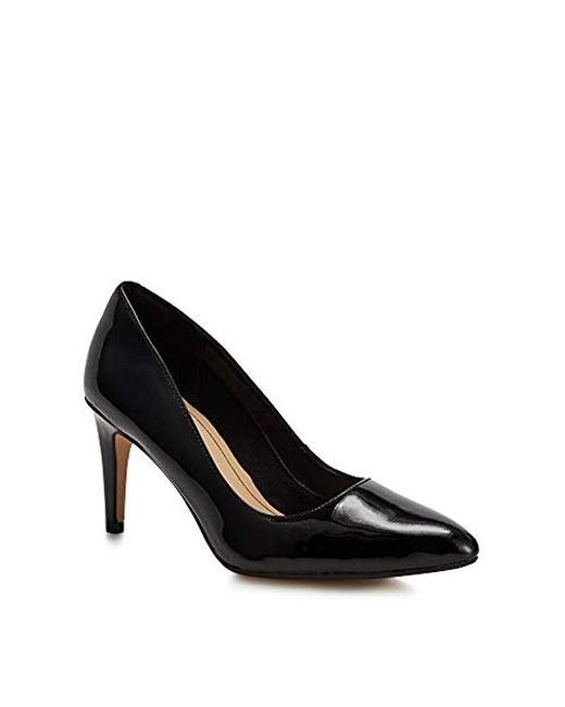 Clarks S Black Patent Leather 'laina Rae' High Stiletto Heel Court Shoes