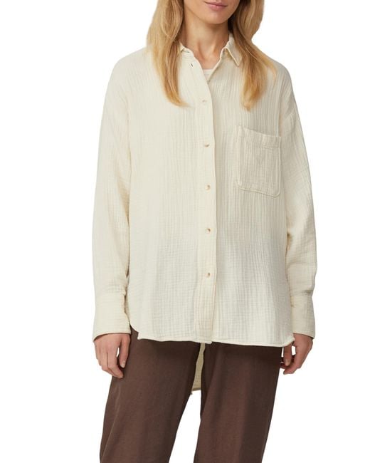 S.oliver Natural Oversized Bluse aus Musselin
