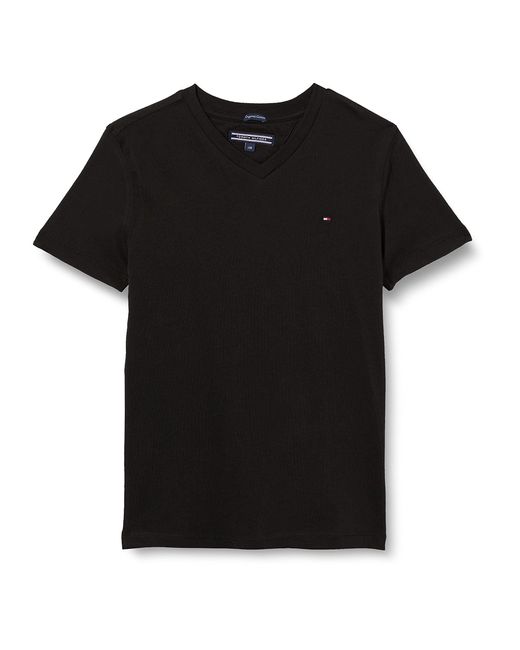 Tommy Hilfiger Core Tommy Tipped Slim Polo Korte Mouwen Poloshirts in het Black voor heren