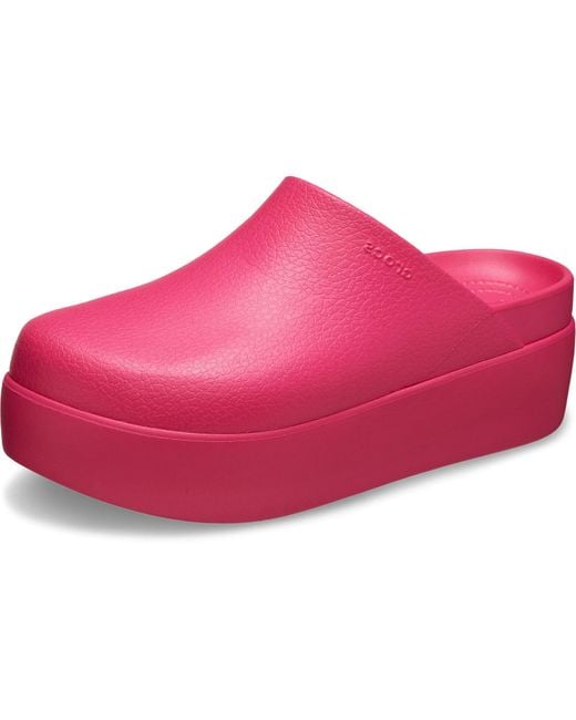 CROCSTM Pink Dylan Platform Clog Dragon Fruit Size 6 Uk