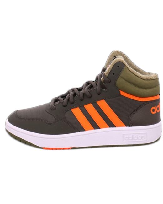 Adidas Multicolor S Hoops Mid 3 Trainers Olive/orange 6 for men