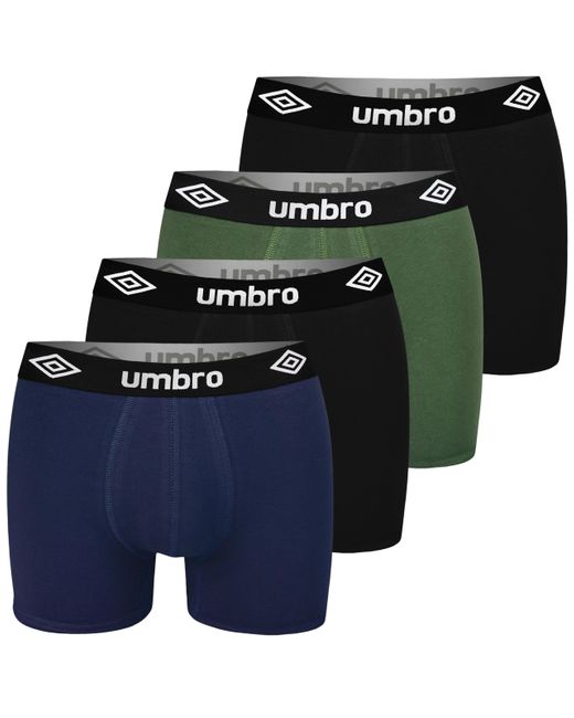 Umbro Boxershorts 4er Pack L Baumwoll Passform Atmungsaktiv Unterwäsche Unterhosen Männer Retroshorts in Blue für Herren