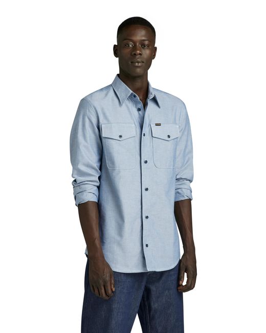 G-Star RAW Blue Marine Slim Shirt for men