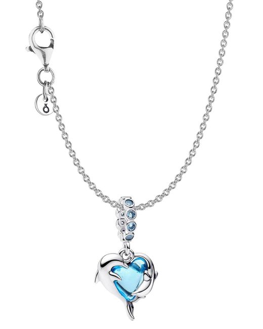 Pandora Blue Kette Silber Geschenk-Set Blaue Muranoglas Delfine 28908