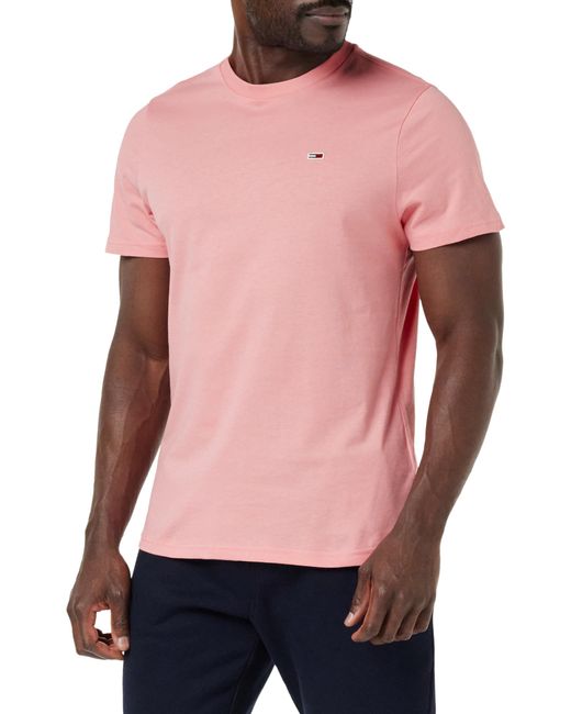 Tjm Slim Jersey C Neck Ext Maglietta di Tommy Hilfiger in Pink da Uomo