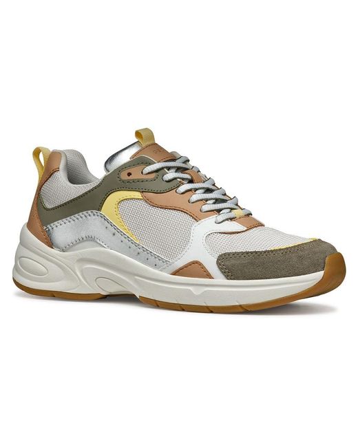 Geox Zarvia Veterschoenen in het White