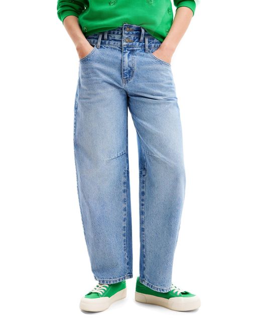 Jeans a vita alta con gamba a di Desigual in Blue